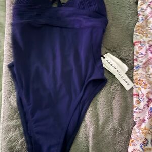 Robin Piccone Plum Ribbed-Trim One-Piece Swimsuit #7